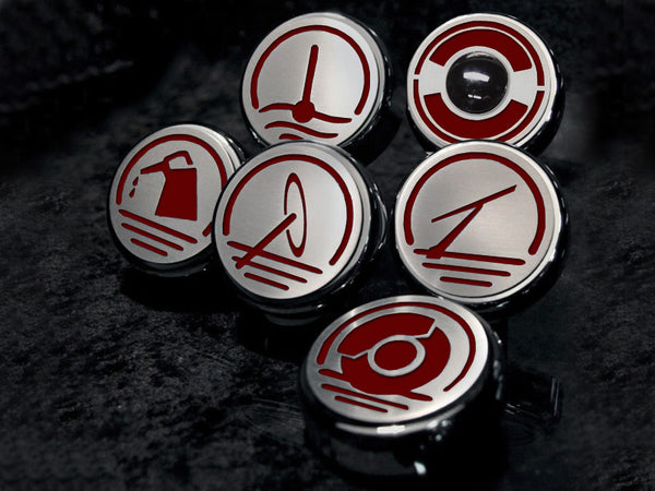 2005-2013 C6 Corvette Executive Series Fluid Cap Covers 6PC Manual Transmission Bright Solid Red