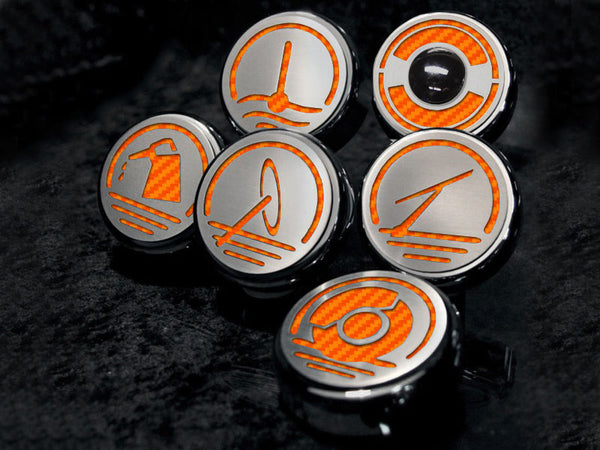 2005-2013 C6 Corvette Executive Series Fluid Cap Covers 6PC Manual Transmission Bright Solid Red