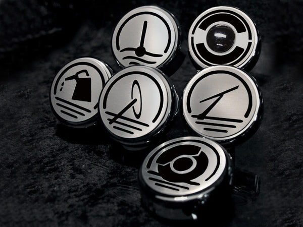 2005-2013 C6 Corvette Executive Series Fluid Cap Covers 6PC Manual Transmission Bright Solid Red