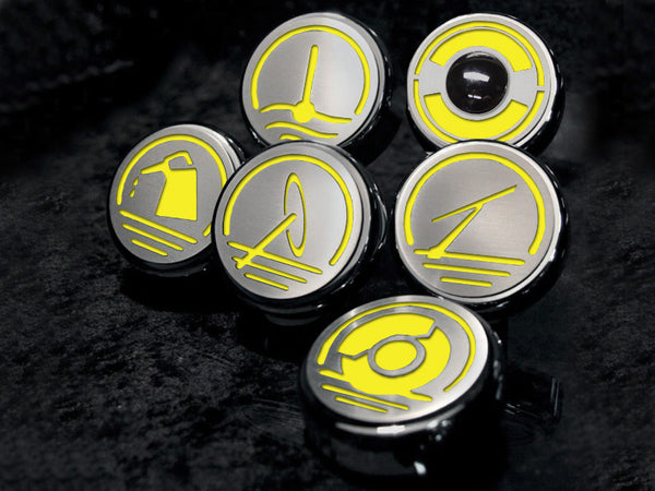 2005-2013 C6 Corvette Executive Series Fluid Cap Covers 6PC Manual Transmission Bright Solid Red