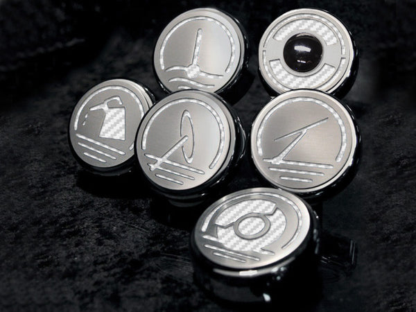 2005-2013 C6 Corvette Executive Series Fluid Cap Covers 6PC Manual Transmission Bright Solid Red