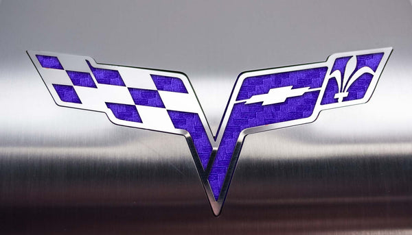 2005-2013 C6 Corvette - Deluxe Alternator Cover w/Crossed Flags Emblem | Stainless Steel