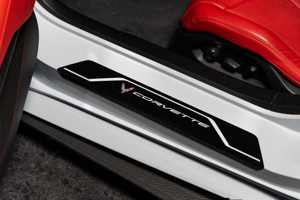AMT C8 Corvette Carbon Flash "CORVETTE" Door Sill Plate Covers