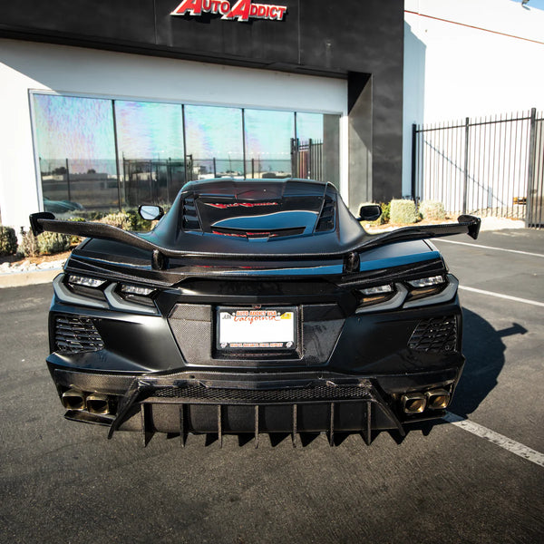 2020-2026 Corvette C8 Type-Z07 Style Rear Spoiler Carbon Fiber 2pc For Stingray