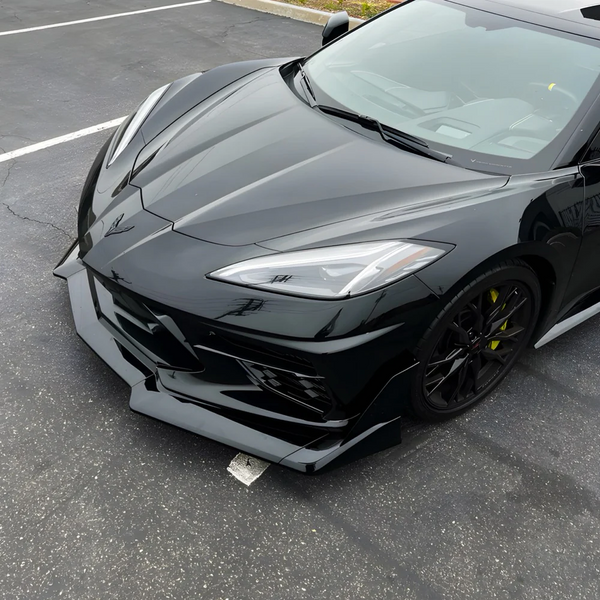 2020-2026 Corvette C8 Stingray Evo Style Front Lower Chin Splitter Gloss Black