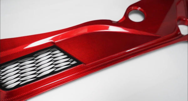 2020-2027 C8 Corvette Red Carbon Fiber Frunk Trim Panels Z06 E-Ray Stingray