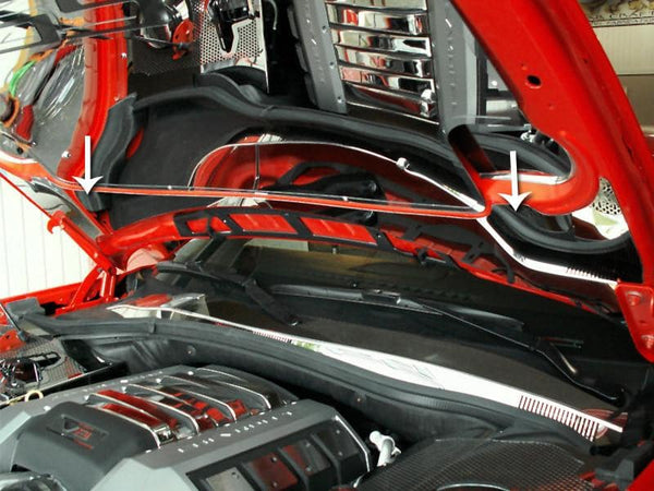 2010-2015 Camaro - Lower Hood Plate | Polished Stainless Steel