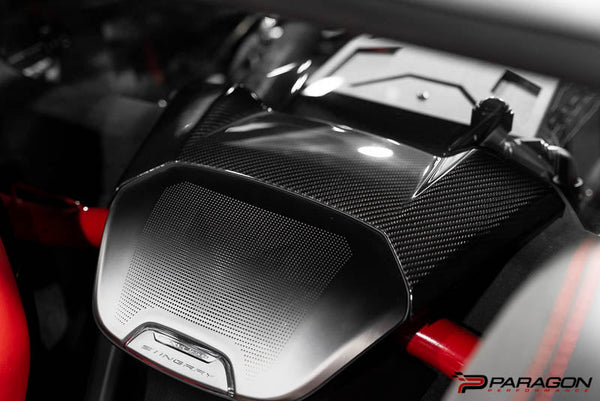 CCS C8 Corvette Carbon Fiber Waterfall Speaker Trim Cover - Coupe