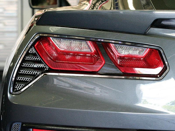 2014-2019 C7/Z06/Grand Sport Corvette - Matrix Series Back-Up Light Grilles 4Pc | Aluminum/Stainless