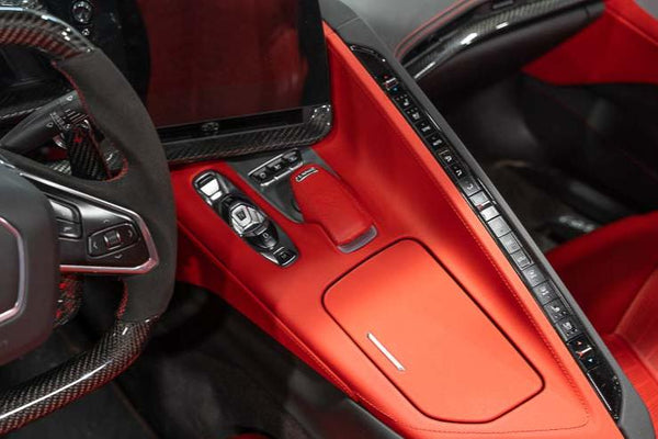 C8 Corvette Carbon Fiber Center Console Overlay - Black or Red