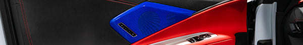 C8 Corvette Carbon Fiber Speaker Covers (Black, Blue or Red)