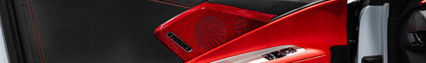 C8 Corvette Carbon Fiber Speaker Covers (Black, Blue or Red)