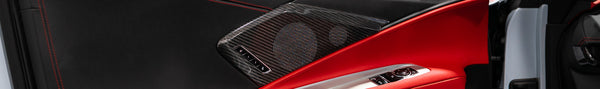 C8 Corvette Carbon Fiber Speaker Covers (Black, Blue or Red)