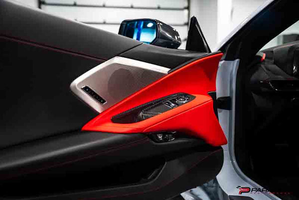 CCS C8 Corvette Carbon Fiber Window Switch Covers - HTC