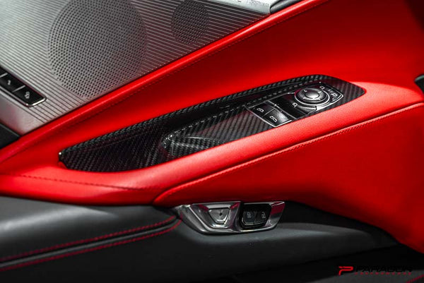 CCS C8 Corvette Carbon Fiber Window Switch Covers - HTC