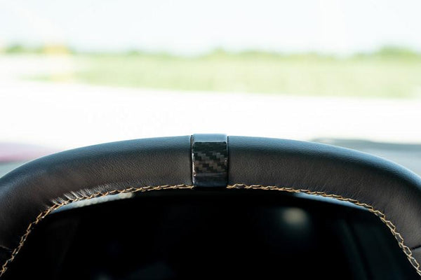 C8 Corvette Carbon Fiber 12 O-Clock Steering Wheel Trim - Black, Blue or Red