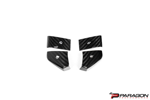 CCS Steering Wheel Carbon Fiber Button Covers 4PC - C8 Corvette
