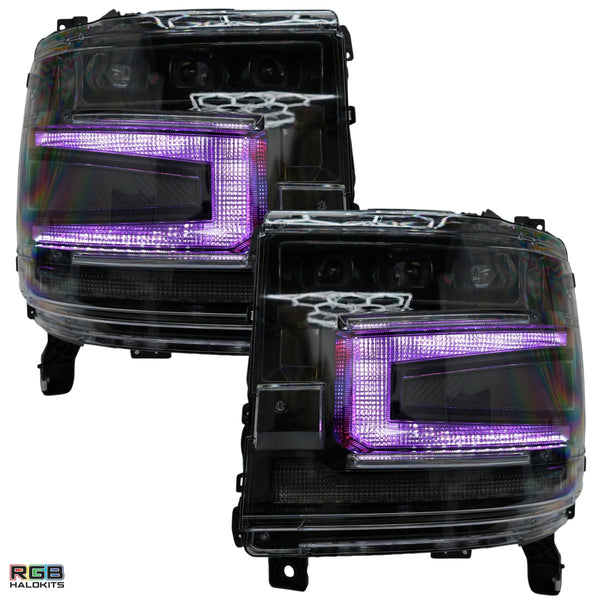 Chevrolet Silverado 1500: Multicolor Flow Series Headlights (2016-2018) | XB Morimoto
