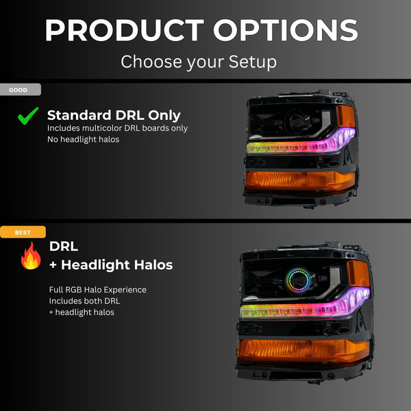 Chevrolet Silverado Multicolor Flow Series DRL Boards (2016-2018)