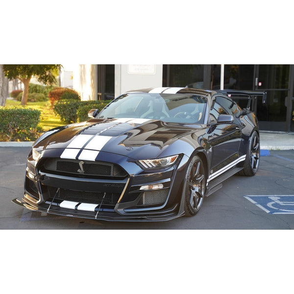 Ford Mustang S550 Shelby GT500 Carbon Fiber Front Wind Splitter w/ Rods 2020-2023