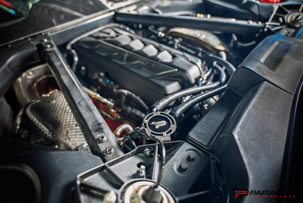Paragon Performance C8 Corvette Oil Catch Can - Coupe with PTR manifold only