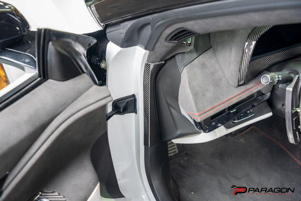 CCS C8 Corvette Carbon Fiber Dashboard Door Sill Trim