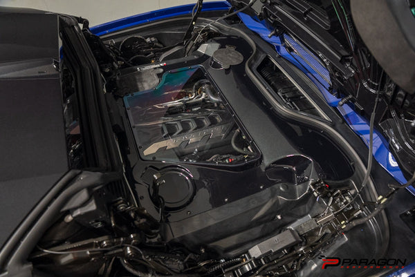 Paragon Performance C8 Corvette Carbon Flash Clear Engine Cover - Convertible