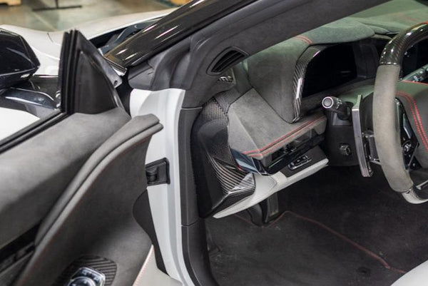 C8 Corvette Carbon Fiber Dashboard Door Sill Overlay