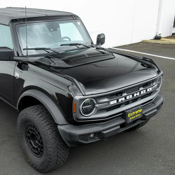 2021-Up Ford Bronco Raptor Package Front Hood Bonnet Scoop Cover Glossy Black