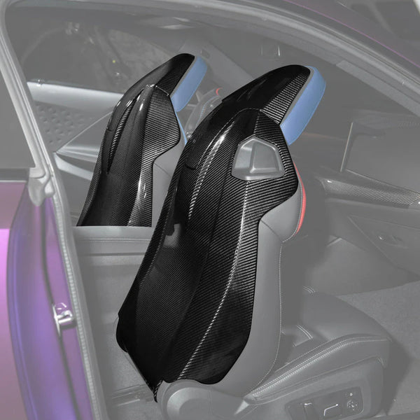 BMW G87 G80 G82 M2 M3 M4 S58 | Dry CARBON FIBER Tape-On Headrest Cover Pair