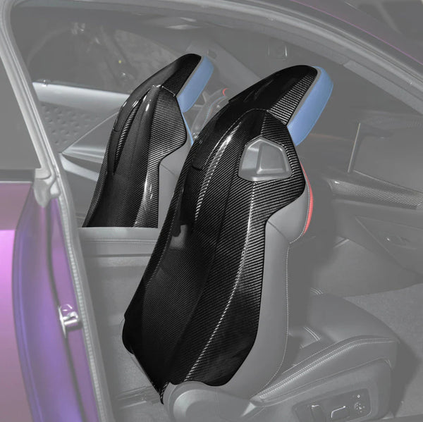 BMW G87 G80 G82 M2 M3 M4 S58 | Dry CARBON FIBER Tape-On Headrest Cover Pair