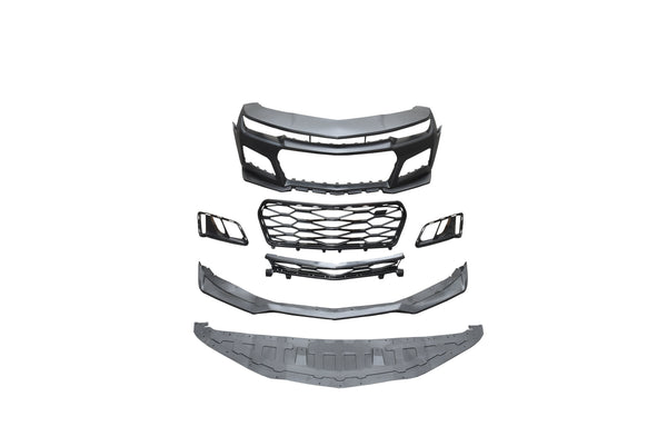 2010-2015 Chevy Camaro ZL1 Front Bumper Conversion 7pcs Full Kit Flat BLK Body Kit