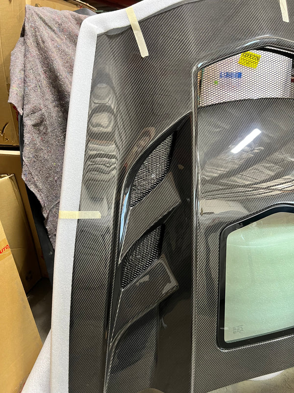 2014-2019 Corvette C7 Type-VS1 Double Sided Carbon fiber Vented Style Hood W/ Window For Stingray, Z51, Grand Sport, Z06