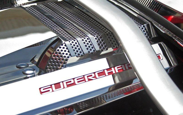 2012-2015 Camaro ZL1 - Supercharger Perforated Plenum Cover | Polished Stainless Steel