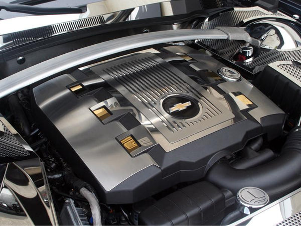 2010-2015 Camaro RS - Engine Shroud Cover V6 10Pc | Polished, Brushed, Gold Tone Stainless Steel
