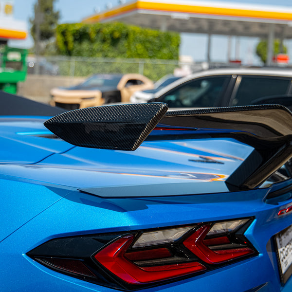 2023-2026 C8 Corvette Z06 / ZR1 / ERay Z07 Carbon Fiber Rear High Spoiler w/ Integrated 2 inch Upriser 1pc