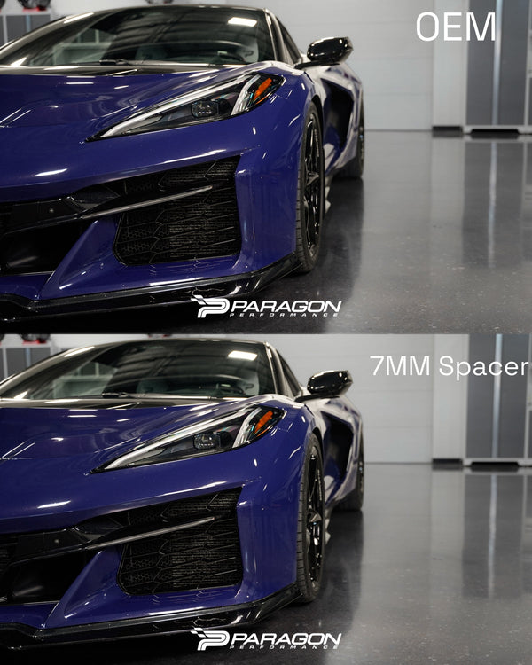 C8 Corvette Widebody 7MM Hub Centric Front in Wheel Spacers With Extended Titanium Lug Nuts