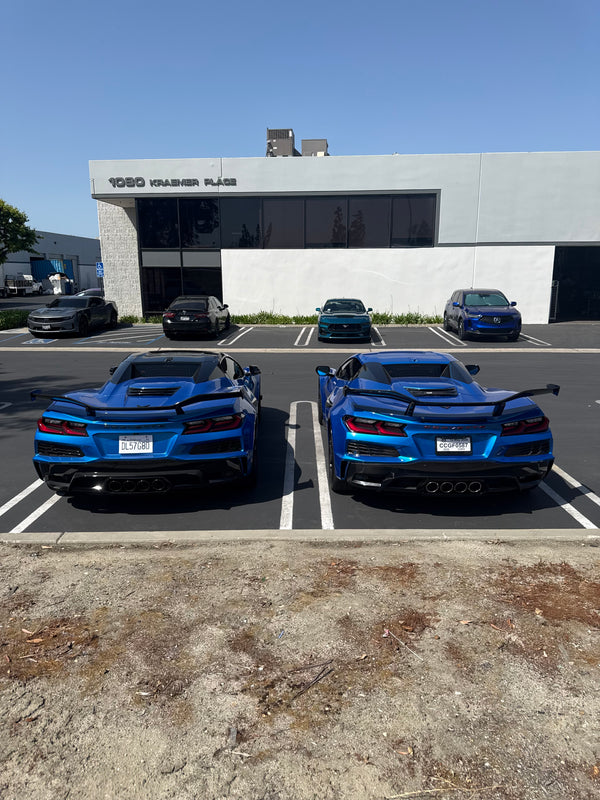 2023-2026 C8 Corvette Z06 Gloss Carbon Fiber Z07 Wing Riser (Pair)