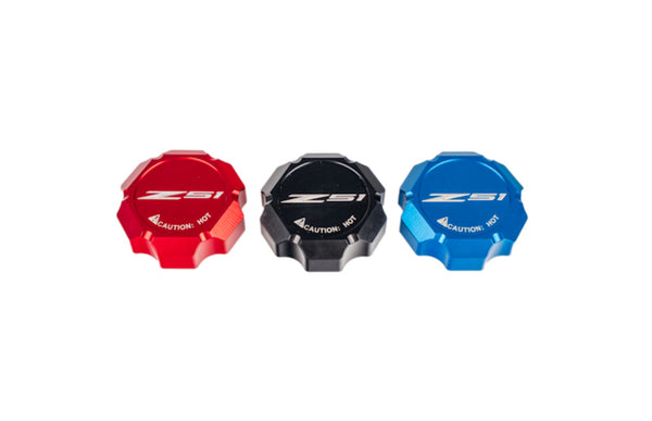 C8 “Corvette Flag” “Z06” Z51” “Paragon” “ERay” “Corvette” Billet Coolant Cap Cover - Black, Blue or Red