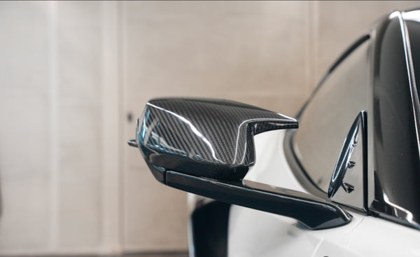C8 Corvette Carbon Fiber Mirror Overlays - BMW M style