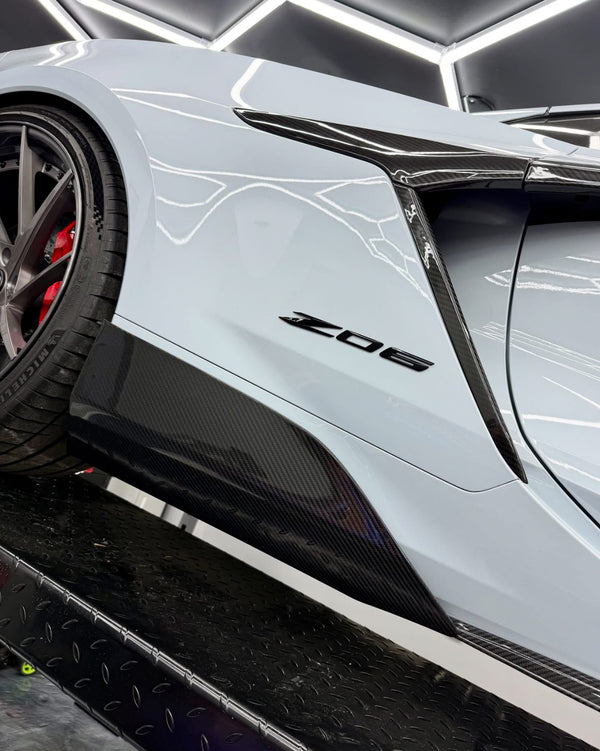 AGM C8 Corvette Z06/ERay Aero Blades (Visible Carbon/Carbon Flash Metallic)