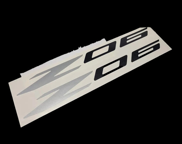 Z06 Decals (2pk) Corvette Racing 12" Accent Rocker Panel Window Stickers C5Z C6Z C7Z C8Z LSX LTX (Gloss White & Red)