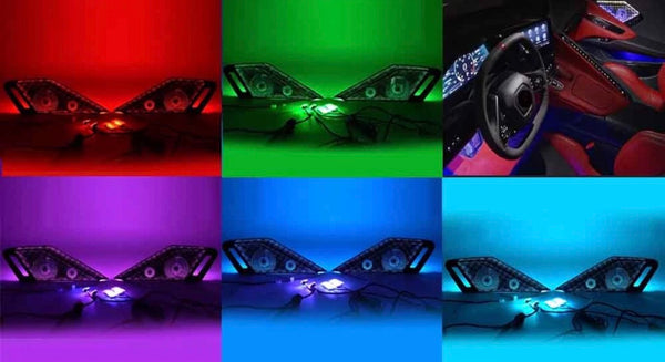 RGB LED Smartphone Light Door Sound Speaker Cover Trim For Corvette C8 2020-2026