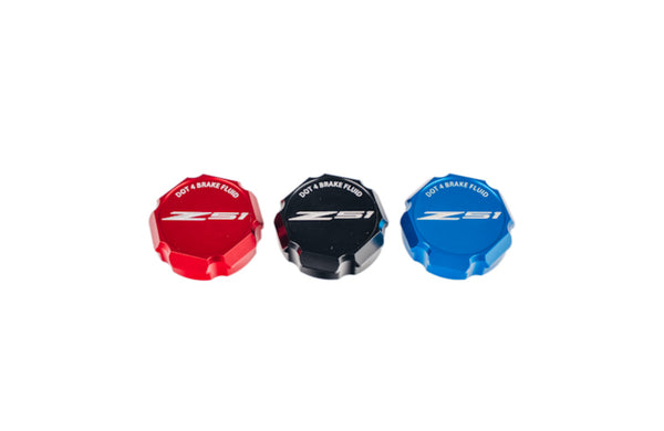 C8 "Corvette Flag" “Z06” "Paragon" “Z51” “ERay” “Corvette” Billet DOT 4 Brake Fluid Cap Cover - Black, Blue or Red
