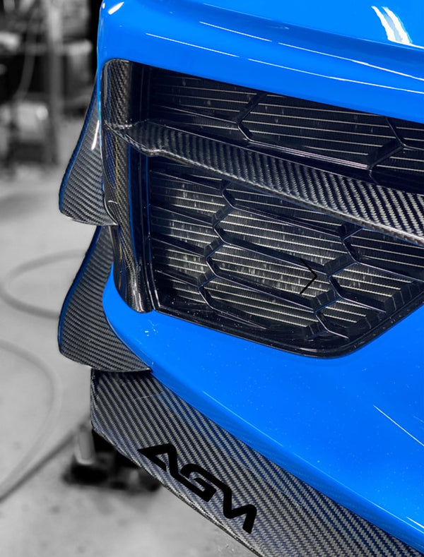 AGM C8 Corvette Carbon Fiber/Carbon Flash Metallic Dive Planes (Canards)