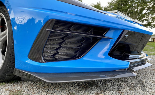 AGM C8 Corvette Carbon Fiber "STEALTH" Front Splitter (no winglets)