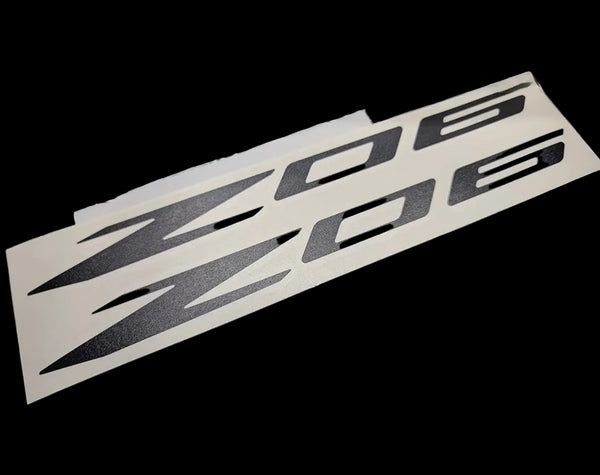Z06 Decals (2pk) Corvette Racing 12" Accent Rocker Panel Window Stickers C5Z C6Z C7Z C8Z LSX LTX (Gloss White & Red)