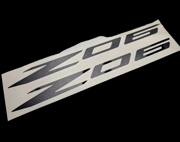 Z06 Decals (2pk) Corvette Racing 12" Accent Rocker Panel Window Stickers C5Z C6Z C7Z C8Z LSX LTX (Gloss White & Red)