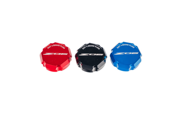C8 "Corvette Flag" “Z06” "Paragon" “Z51” “ERay” “Corvette” Billet DOT 4 Brake Fluid Cap Cover - Black, Blue or Red