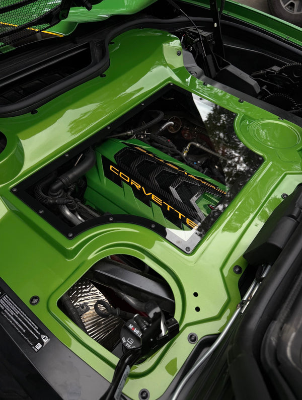 Clear HTC Engine Bay Cover for 2020+ Corvette C8 Z06, ZR1, E-Ray and Stingray Models